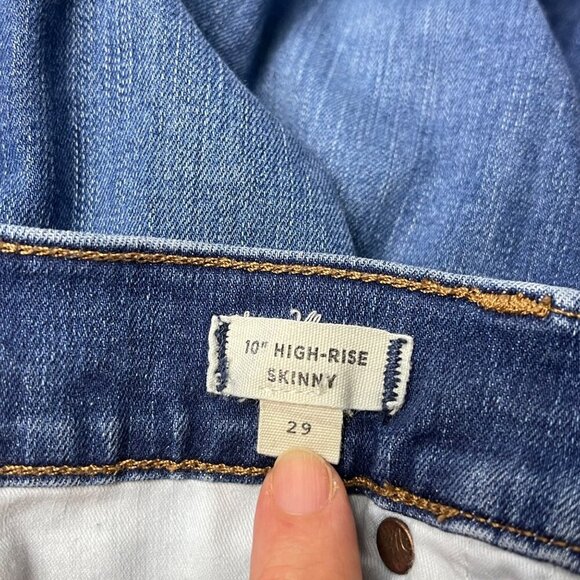 Madewell 10" High-Rise Button Fly Skinny Jeans | Size 29 | Hannah Wash - Picture 10 of 13